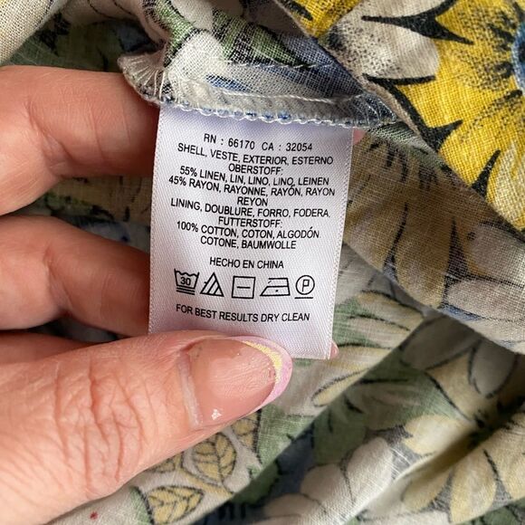 Anthropologie Dress Sonaya Daisys Floral Halter Maxi Linen Size 0 - Picture 9 of 13